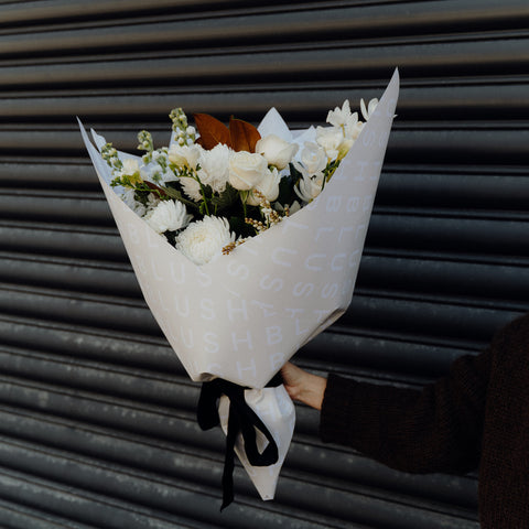 White and Green Bouquet Wrap