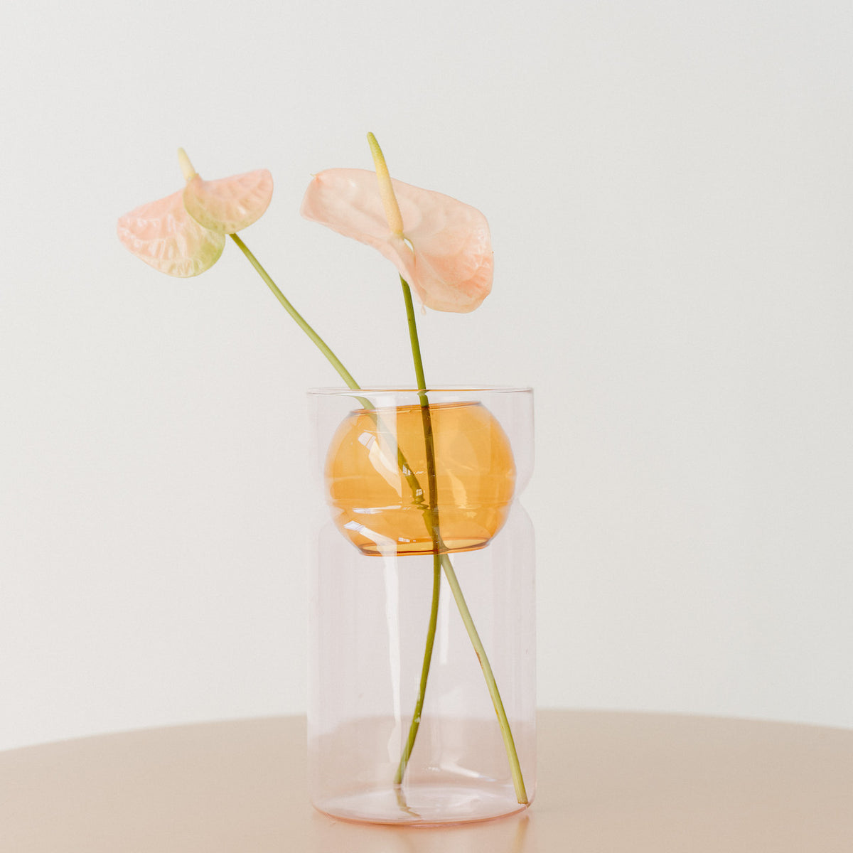 Fazeek Balance Vase, Pink + Amber